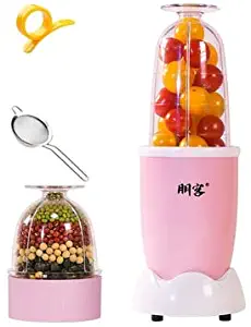 220V Multifunctional Electric Juicer Mini Household Automatic Blender Juicer Machine Mini Juicer EU/AU/UK/US Plug (pink 2 cups 2 blades)