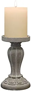 Briarwood Decorative Molded Cement Pillar Candle Holder, Elegant Decor Accents for Wedding Decorations, Parties, or Everyday Home Decor