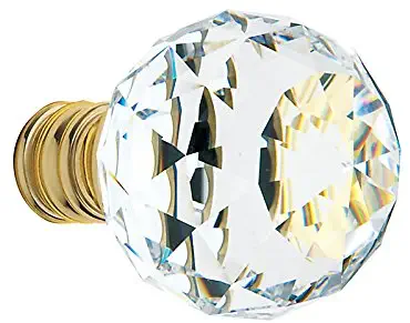 Baldwin Swarovski Crystal Knob Pair Less Rose Polished Brass