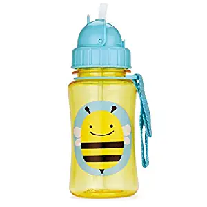 Skip Hop Toddler Sippy Cup Transition Bottle: Dishwasher-Safe Water Bottle with Flip Top Lid, Bee