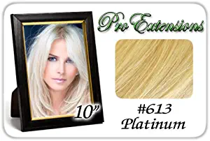 Pro Extensions 10" #613 Platinum Blonde Clip-in Human Hair Extensions