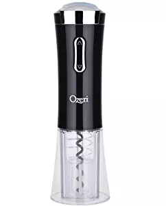 Ozeri OW02A-B Nouveaux Electric Wine Opener with Removable Free Foil Cutter, Elegant Black