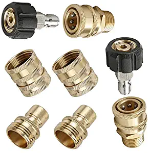 Atmozon Pressure Washer Adapter Gun Hose Set Fittings,Quick Connect Disconnect Kit,M22 14 Swivel to 3/8" Quick Connect, 3/4" to Quick Release, 8 Pack