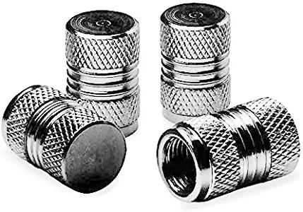 Prime Ave PA Aluminum Alloy Wheel Tire Valve Stem Caps (Silver)