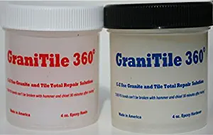 GraniTile 360~8 oz. epoxy Knife-Grade kit. Specifically formulated for Granite, Tile, and All Stone Repair/Easily and Quickly Repairs Chipped, Broken and Missing Pieces/Covers 350 sq. inches