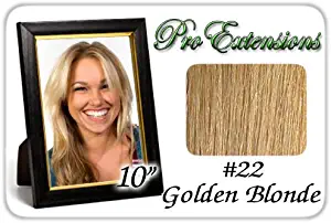 Pro Extensions 10" #22 Medium Blonde Clip-in Human Hair Extensions