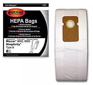 Envirocare Riccar Type B Bags for 8000, 8900 HEPA w/closure