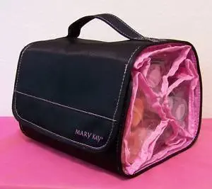 Mary Kay Travel Roll-up Bag ~ Black / Pink Stitching