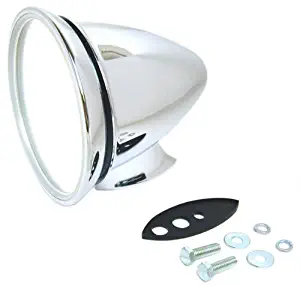 URO Parts GT400MIRROR GT400 Bullet Style Door Mirror, 3 3/4" Diameter, Housing 4" long, Base 2 1/4" x 3/4", Hole Spread 7/8"