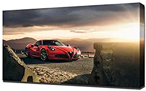 Lilarama USA 2015 Alfa Romeo 4C Red - Canvas Art Print - Wall Art - Canvas Wrap