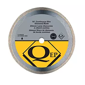 QEP 6-1003Q Continuous Rim Diamond Blade, 10-Inch Diameter, 5/8-Inch Arbor, Wet Cutting, 6115 Maximum RPM