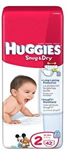 HUGGIES DIAPERS BABY SNUG & DRY SIZE 2 42 COUNT DISNEY DESIGNS