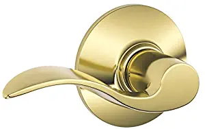 Schlage F10 ACC 605 Accent Passage Lever, Bright Brass