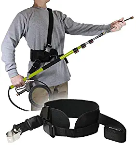 Backyard Accessories Pressure Washer Sling Strap Belt – Telescoping Wand Support Harness – Reduce Strain & Fatigue During Washing – Works with General Pump, BE, MTM & Others (Black)