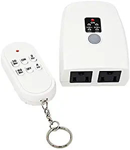 TEKLECTRIC Indoor Remote Control Outlet with Countdown Timer, 100 FT RANGE Wireless Auto Shut Off Safety Outlet for Appliances & Electrical Devices, Christmas Lights - 1000 Watt 15A Heavy Duty