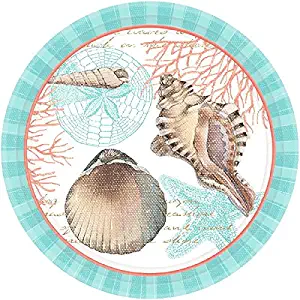 By The Sea Dessert Paper Plates Disposable ECO Party Tableware, Round, 7