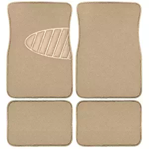 Armor All 78916 4-Piece Tan Heavy Duty Carpet Floor Mat with Heel Pad