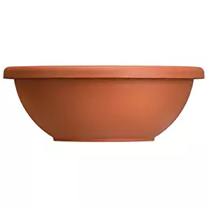 Akro Mils GAB22000E35 Garden Bowl with Removable Drain Plugs, Clay Color, 22-Inch