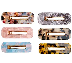 6pcs Acrylic Resin Hair Clip, Alligator Hair Clips Wedding Bridal Bridesmaid Ornaments Hair Barrettes Hair Accessories for Women and Girls (6 pcs)