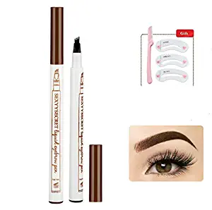 Secorn Eyebrow Tattoo Pen, Microblading Eyebrow Pen, Waterproof Eyebrow Pencil for Professional Makeup, Draws Natural Brow Hairs & Fills in Sparse Areas & Gaps, Lasting eye makeup, Black, 1 Count