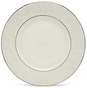 Lenox Opal Innocence Dinner Plate, white and platinum