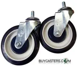 5 Inch Universal Polyurethane Shopping Cart Casters Set of 2