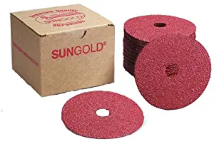 Sungold Abrasives 17205 60 Grit Aluminum Oxide Fibre Disc (25 Pack), 5 x 7/8" Center Hole