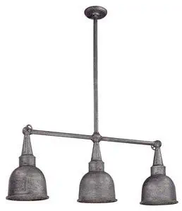 Troy Lighting F2948 Raleigh - Three Light Island, Old Silver Finish