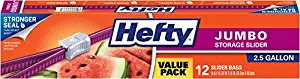 Hefty Slider Jumbo Food Storage Bags - 2.5 Gallon Size, 12 Count