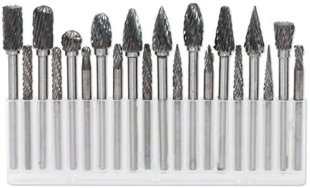 Tungsten Carbide Rotary Burrs Die Grinder Bits,Tungsten Steel Solid Carbide Rotary Files Diamond Burrs Set Fits Dremel Tool for Woodworking Drilling Polishing Carving Engraving