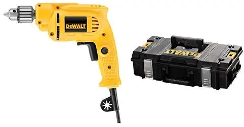 Dewalt DWE1014 3/8-Inch 0-2800 RPM VS Drill with Keyed Chuck with DEWALT DWST08201 Tough System Case, Small