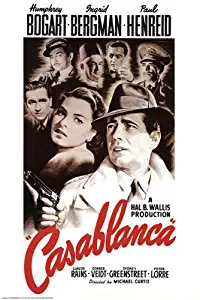 Casablanca Movie Poster - Humphrey Bogart Ingrid Bergman Paul Henreid 24"x36" Art Print Poster