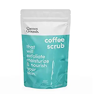 Coffee Body and Face Scrub (Mint) - 100% Natural Arabica Best Exfoliating, Acne, Anti Cellulite, Stretch Marks, Varicose Vein Wash & Eczema Treatment. Dead Skin and Moisture Care. Made in Brooklyn