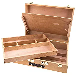 Artist's Supply Painting Sketch Box, Hard Beechwood - Extra Large All Media Storage Case