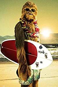 Star Wars - Chewbacca with Surfboard 24x36 Poster