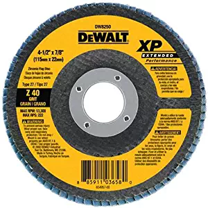 DEWALT DW8250 4-1/2-Inch by 7/8-Inch 40g XP Flap Disc