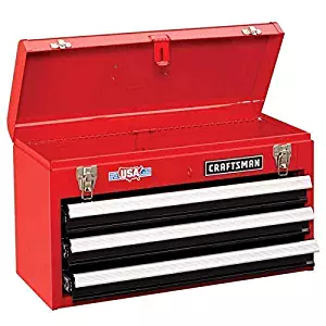 Craftsman 3-Drawer Metal Portable Chest Toolbox Red