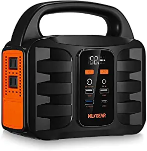 Generator Portable Power Station,NusGear 155Wh 42000mAh Camping Solar Generators Lithium Power Supply with 110V AC Outlet, 2 DC Ports, USB QC3.0, LED Flashlights for CPAP Home Camping Emergency Backup