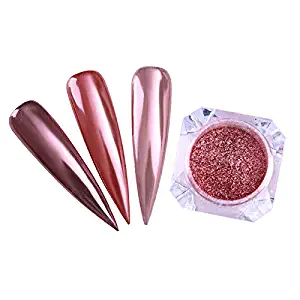 BORN PRETTY 0.8g Nail Art Rose Gold Glitter Powder Mirror Pigment Ultra Thin Iridescent Dust for manicuring and Makeup