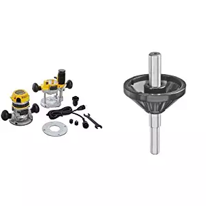 DEWALT DW618PK 12-AMP 2-1/4 HP Plunge and Fixed-Base Variable-Speed Router Kit with Centering Cone for Fixed Base Compact Router