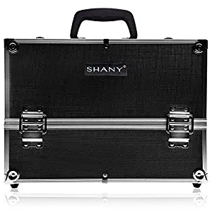 SHANY Essential Pro Makeup Train Case with Shoulder Strap and Locks - Jet black