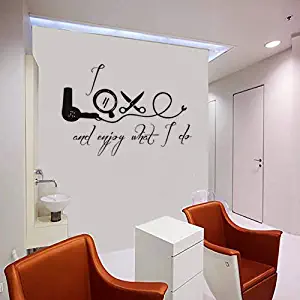 Pqzqmq Hair Salon Decals for Walls Salon Wall Decals Hair Salon Decor I Love and Enjoy What I Do Salon Vinyl Wall Decal Beauty Salon Wall Sticker