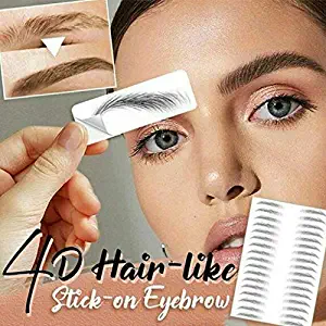 4D Hair-like Authentic Eyebrows, Imitation Ecological Natural Eyebrow Stickers Waterproof Long Lasting Eyebrow Tattoo Stickers Eyebrow Transfers Lazy Makeup Tool for Woman & Man - 11 Pairs (07)