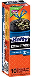 Hefty 10 Count 33 Gallon Cinch Sak Trash Bags E81470