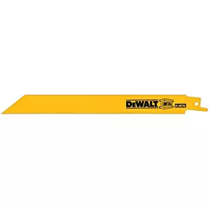 DEWALT DW4821B 8-Inch 18 TPI Straight Back Bi-Metal Reciprocating Saw Blade (100-Pack)