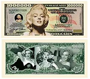 American Art Classics Pack of 10 - Marilyn Monroe Million Dollar Bills - Best Gift for Lovers of Norma Jean