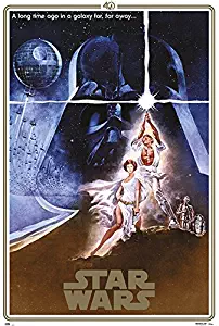 Star Wars: Episode IV - A New Hope - Movie Poster / Print (40th Anniversary Gold Border Edition - Regular Style A) (Size: 24" x 36") (By POSTER STOP ONLINE)