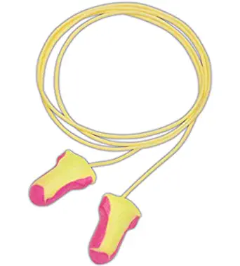 Howard Leight LL-30 Laser Lite Disposable Foam Corded Earplugs, Polyurethane Foam, One Size, Pink/Yellow (Pack of 100)