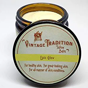 Vintage Tradition Epic Glow Tallow Balm with Green PastureTM Oils, 100% Grass-Fed, 2 Fl Oz"The Whole Food of Skin Care"