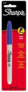 Sharpie Permanent Marker, Fine Point, Blue, 1 Count